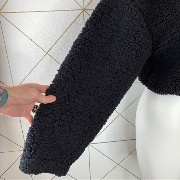 Topshop Teddy Bear Half Zip Drawstring Sweater 8 - Picture 5 of 12